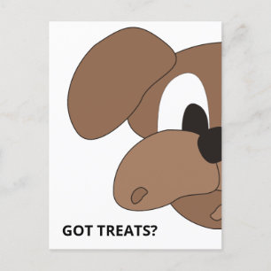 Carte Postale Vous avez des friandises ? Chien curieux
