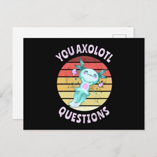 Carte Postale Vous avez des questions axolotales (Devant / Derrière)