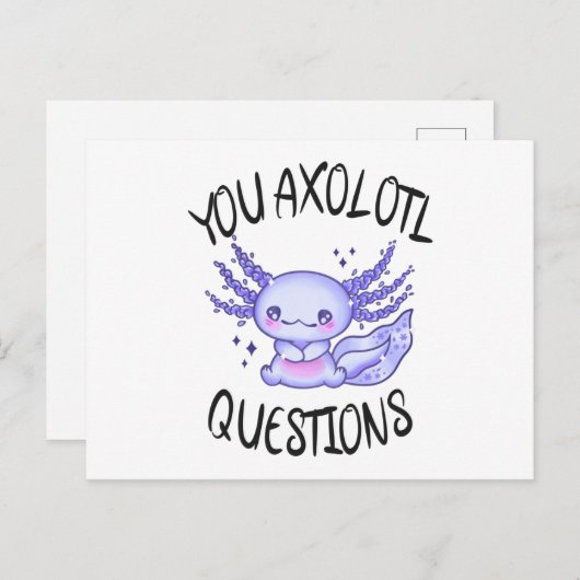 Carte Postale Vous avez des questions axolotales (Devant / Derrière)