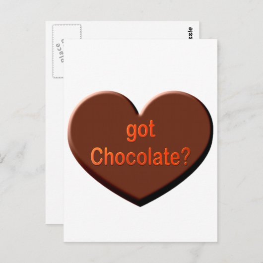 Carte Postale Vous avez du chocolat ? (Devant / Derrière)