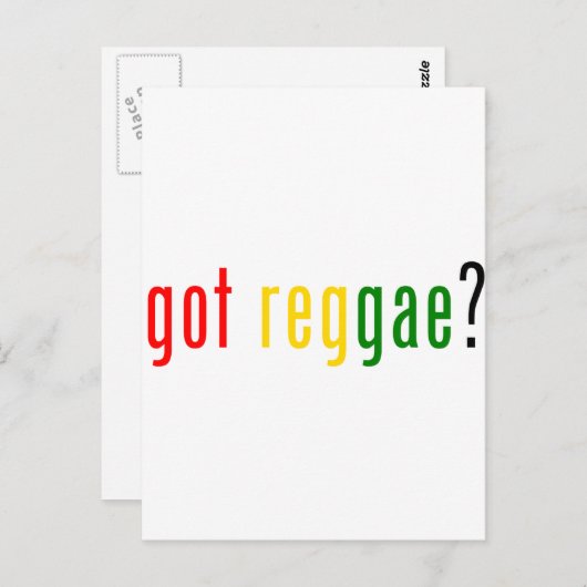 Carte Postale vous avez du reggae ? (Devant / Derrière)