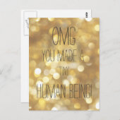 Carte Postale Vous avez fait un minuscule humain - Extrait d'or (Devant / Derrière)