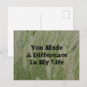 Carte Postale Vous avez fait une différence Désert Herbe Merci E (Devant / Derrière)