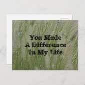 Carte Postale Vous avez fait une différence Désert Herbe Merci P (Devant / Derrière)