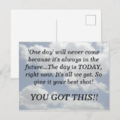 Carte Postale VOUS AVEZ OBTENU CETTE Citation Motivationnelle Nu (Devant / Derrière)