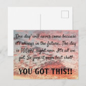 Carte Postale VOUS AVEZ OBTENU CETTE Citation Motivationnelle Sk (Devant / Derrière)