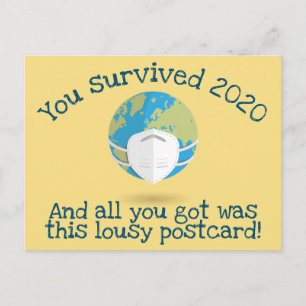 Carte Postale Vous avez survécu 2020 drôle Nouvel An
