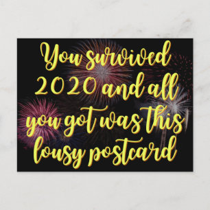 Carte Postale Vous avez survécu 2020 drôle Nouvel An