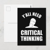 Carte Postale Vous avez tous besoin d'une pensée critique (Devant / Derrière)