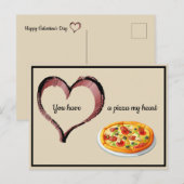 Carte Postale Vous avez une pizza Mon coeur Valentine (Devant / Derrière)