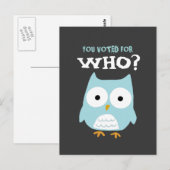 CARTE POSTALE VOUS AVEZ VOTÉ POUR QUI ? (Devant / Derrière)