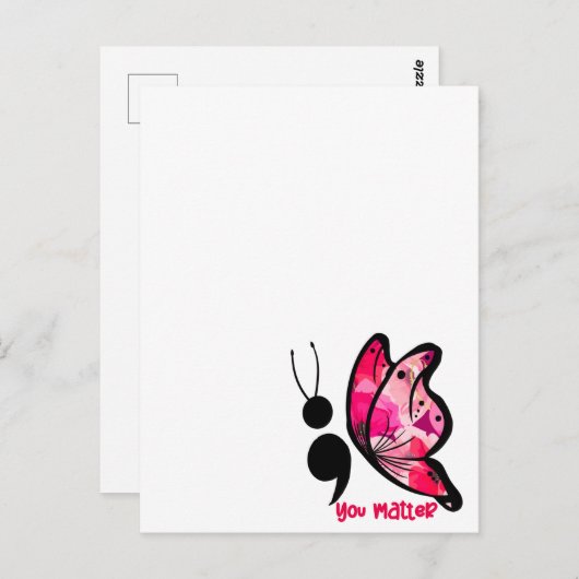 Carte Postale Vous Comptez - Papillon (Devant / Derrière)