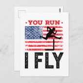 Carte Postale Vous courez I Flly Track et Field Hurdles Hurdler (Devant / Derrière)