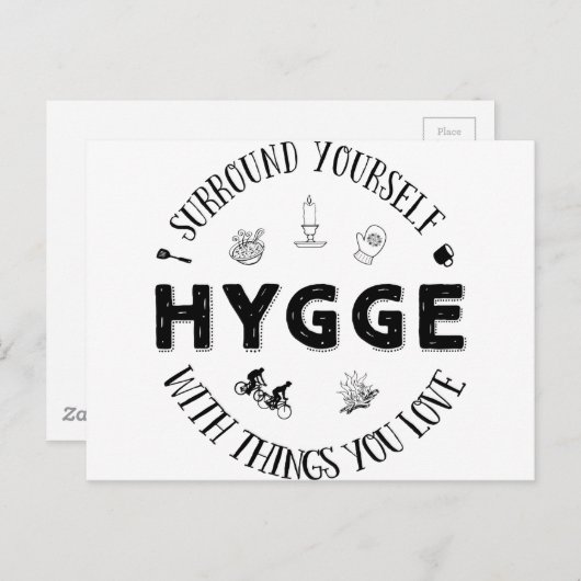 Carte Postale Vous entourer avec Hygge (B&W) (Devant / Derrière)