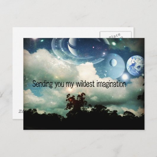 Carte Postale Vous envoyer mon imagination folle (Devant / Derrière)