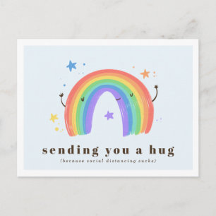Carte Postale Vous envoyer un câlin   Arc en ciel