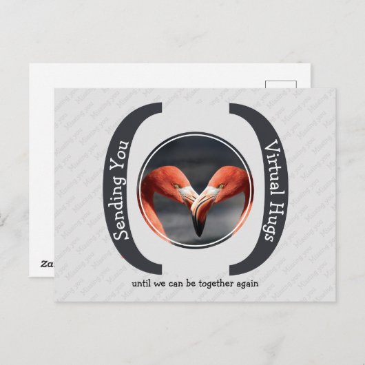 Carte Postale VOUS ENVOYEZ DES HUGS VIRTUELS Modèle photo GRAY (Devant / Derrière)