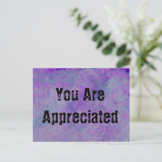 Carte Postale Vous êtes apprécié Abstrait Violet Employé de Trav