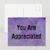 Carte Postale Vous êtes apprécié Abstrait Violet Travail Employé (Devant / Derrière)