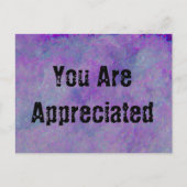 Carte Postale Vous êtes apprécié Abstrait Violet Travail Employé (Devant)