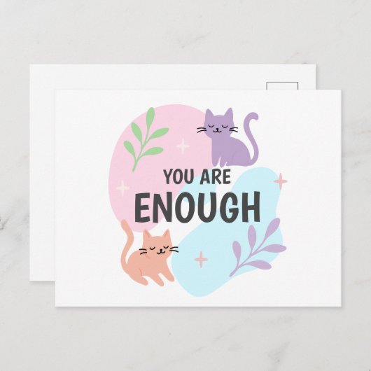 Carte Postale Vous êtes assez chat Affirmation (Devant / Derrière)