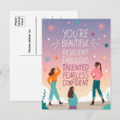 Carte Postale Vous êtes Beau et Sans Peur Citation Motivationnel (Devant / Derrière)