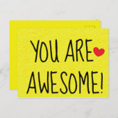 Carte Postale VOUS ÊTES BEAUCOUP Fun Citation Imprimer Jaune (Devant / Derrière)