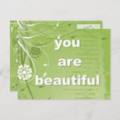 Carte Postale Vous êtes Belle (Devant / Derrière)