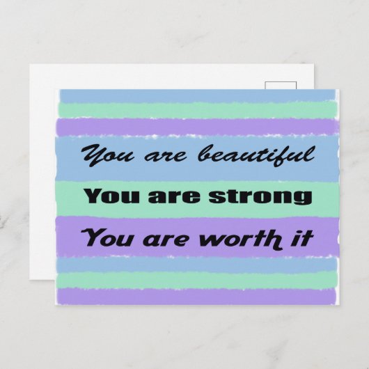 Carte Postale Vous êtes Belle (Devant / Derrière)