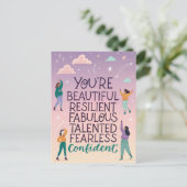 Carte Postale Vous êtes belle et sans peur Citation Motivationne (Debout devant)