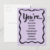 Carte Postale Vous êtes capable intelligent créatif | Confiance  (Devant / Derrière)