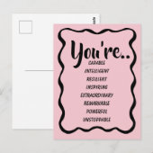Carte Postale Vous êtes capable intelligent créatif | Confiance (Devant / Derrière)