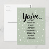 Carte Postale Vous êtes capable intelligent créatif | Confiance (Devant / Derrière)