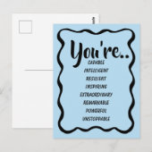 Carte Postale Vous êtes capable intelligent créatif | Confiance (Devant / Derrière)