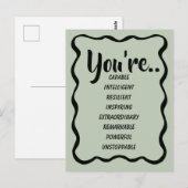 Carte Postale Vous êtes capable intelligent créatif | Confiance (Devant / Derrière)