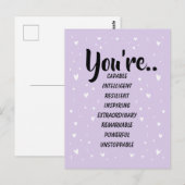 Carte Postale Vous êtes capable intelligent créatif | Confiance (Devant / Derrière)