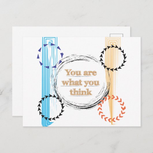 Carte Postale Vous êtes ce que VOUS pensez, citation loi d'attra (Devant / Derrière)