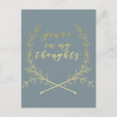 Carte Postale Vous êtes dans mes pensées - Gold brush script Car (Devant)