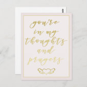 Carte Postale Vous êtes dans mes pensées & prières Blush Pink &  (Devant / Derrière)