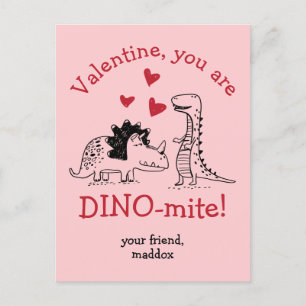 Carte Postale Vous êtes Dino-mite Dinosaur Valentine Postcard