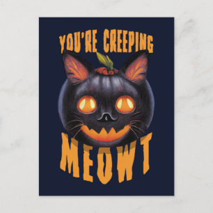 Carte Postale Vous êtes en train de ramper Meowt   Chat noir Hal