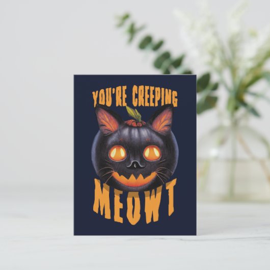 Carte Postale Vous êtes en train de ramper Meowt | Chat noir Hal (Debout devant)