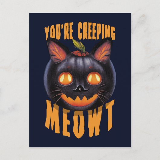Carte Postale Vous êtes en train de ramper Meowt | Chat noir Hal (Devant)