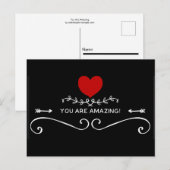 Carte Postale Vous êtes Extraordinaire avec Red Heart (Devant / Derrière)