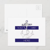 Carte Postale vous êtes ici marine bleu design (Devant / Derrière)