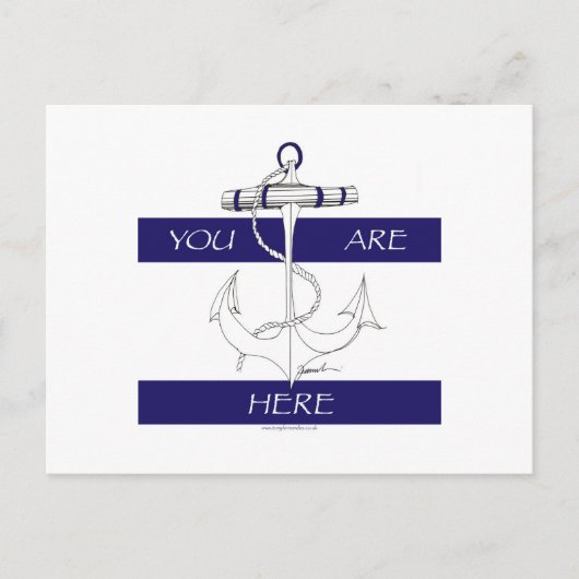 Carte Postale vous êtes ici marine bleu design (Devant)
