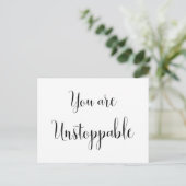 Carte Postale Vous êtes Inarrêtable, Message Inspirant (Debout devant)