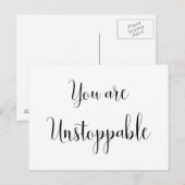 Carte Postale Vous êtes Inarrêtable, Message Inspirant (Devant / Derrière)