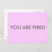 CARTE POSTALE VOUS ÊTES INCENDIÉS (Devant / Derrière)