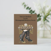 Carte Postale Vous êtes invité à ma soirée de réunion Steampunk (Debout devant)